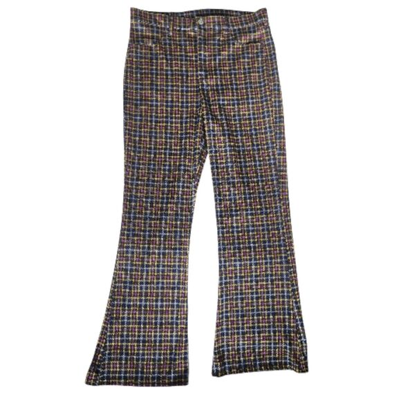 AEO Y2K High-Waisted Plaid Flare Pants-14-Ultra Soft-Stretch-Grandmacore-Grunge - Picture 10 of 11